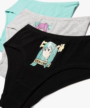Shorties à motif manga en coton extensible fille (lot de 3) vue2 - GEMO 4G FILLE - GEMO