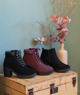 Boots femme à talon et semelle crantée vue6 - VALENTINA BALDA - GEMO