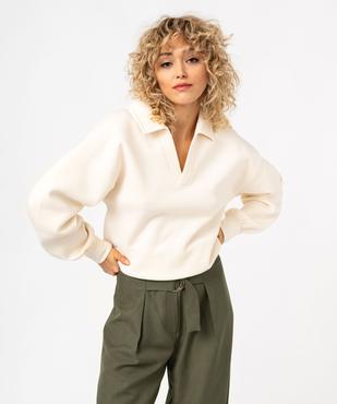 Sweat molletonné à col polo femme vue1 - GEMO(FEMME PAP) - GEMO