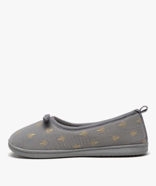 Chaussons femme ballerines fourrées à motifs vue3 - GEMO 4G FEMME - GEMO