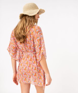Robe de plage en voile à motifs femme vue3 - GEMO 4G FEMME - GEMO
