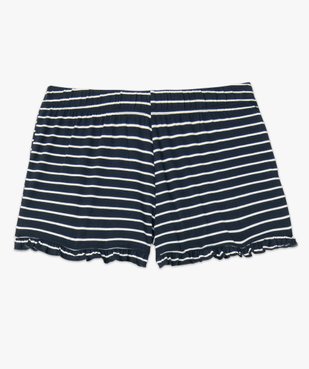 Short de pyjama femme rayé avec finitions froncées vue4 - GEMO(HOMWR FEM) - GEMO