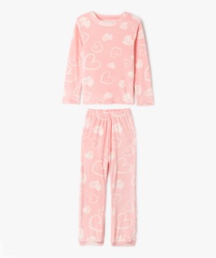 Pyjama en velours 2 pièces imprimé cœur fille vue2 - GEMO (ENFANT) - GEMO