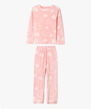 Pyjama en velours 2 pièces imprimé cœur fille vue2 - GEMO (ENFANT) - GEMO