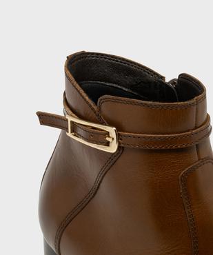 Boots en cuir à talon et bout amande femme - Tanéo vue6 - TANEO - GEMO