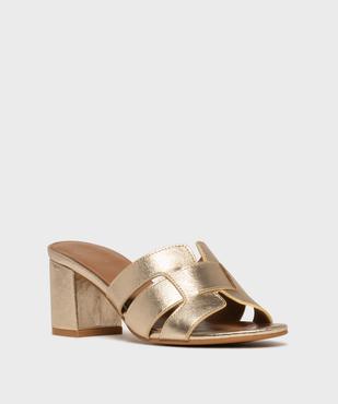 Mules à talon épais métallisées femme - Follow Me vue2 - FOLLOW ME - GEMO