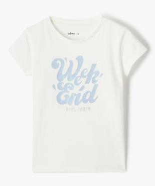 Tee-shirt fille pastel à motif pailleté vue1 - GEMO (ENFANT) - GEMO