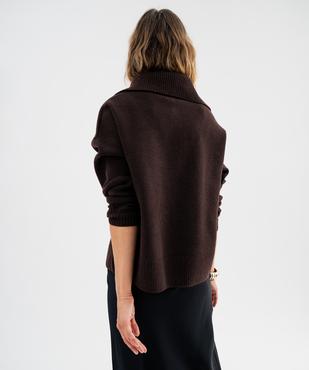 Pull col polo boutonné femme vue3 - GEMO(FEMME PAP) - GEMO