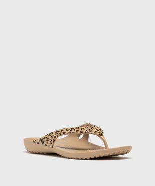 Tongs Flip à motif léopard femme - Crocs vue2 - CROCS - GEMO