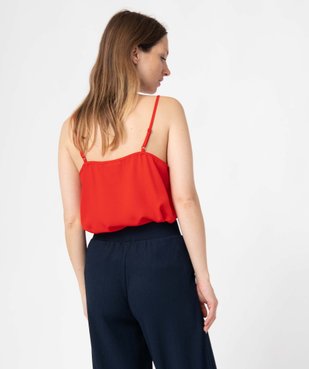 Débardeur femme à fines bretelles et empiècement dentelle vue3 - GEMO(FEMME PAP) - GEMO