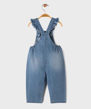 Salopette en jean avec entrejambe zippé bébé fille vue4 - GEMO 4G BEBE - GEMO