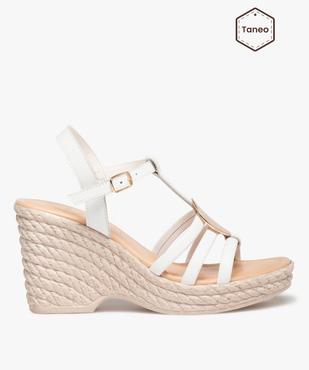 Sandales femme dessus cuir et bijou métallique - Tanéo vue1 - TANEO - GEMO