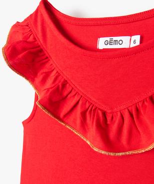 Tee-shirt fille sans manches à plastron volanté vue2 - GEMO (ENFANT) - GEMO