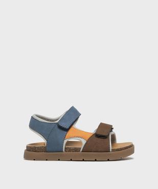 Sandales tricolores à double scratch garçon - Buggy vue1 - BUGGY - GEMO