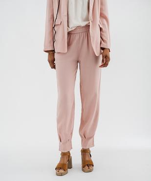 Pantalon en Tencel® coupe ample resserrée aux chevilles femme vue1 - GEMO 4G FEMME - GEMO