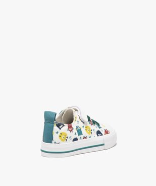 Baskets garçon en toile à motifs avec scratch et lacets élastiques vue5 - GEMO 4G GARCON - GEMO