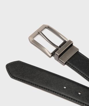 Ceinture grainée avec large boucle graphique en métal homme vue2 - GEMO (ACCESS) - GEMO
