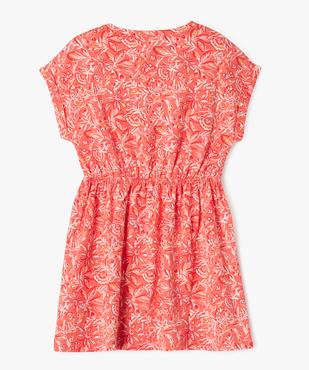 Robe à manches courtes imprimée en coton fille vue3 - GEMO 4G FILLE - GEMO