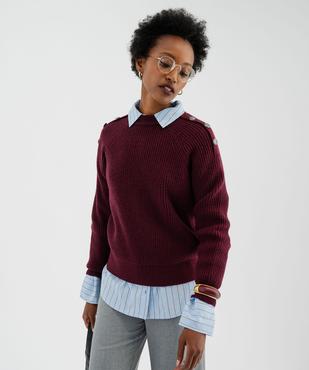 Pull en grosse maille à boutons décoratifs femme vue1 - GEMO(FEMME PAP) - GEMO