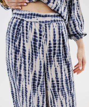 Pantalon large en viscose fluide tie-and-dye femme vue2 - GEMO(FEMME PAP) - GEMO