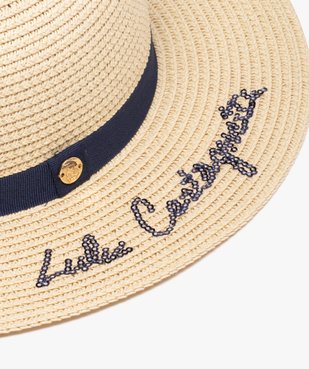 Chapeau fille en paille avec broderie en sequins - LuluCastagnette vue2 - LULUCASTAGNETTE - GEMO