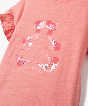 Tee-shirt bébé fille à manches volantées et sequins - LuluCastagnette vue2 - LULUCASTAGNETTE - GEMO