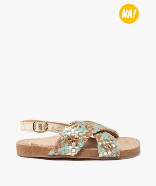 Sandales fille à brides tressées en cuir – NA! vue1 - NA! - GEMO