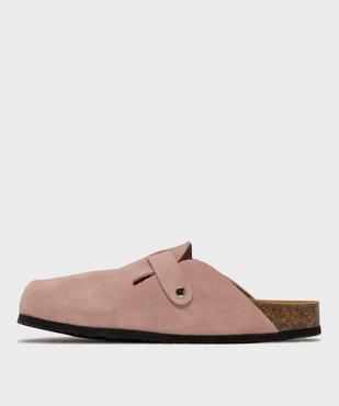 Sabots en cuir suédé avec semelle intérieure anatomique femme vue3 - TANEO GEMO FOR GOOD - GEMO