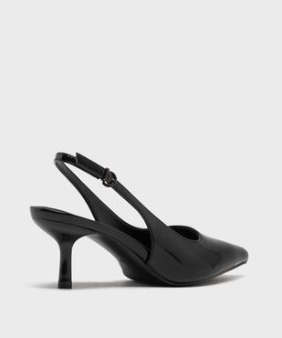 Escarpins sling-back vernis à bout pointu et talon fin femme- Follow Me vue4 - FOLLOW ME - GEMO