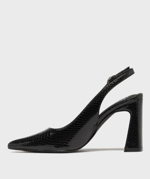 Escarpins sling-back à bout pointu et talon haut femme - Follow Me vue3 - FOLLOW ME - GEMO