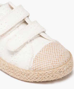 Baskets fille en toile unie avec semelle corde style bohème vue6 - GEMO 4G FILLE - GEMO