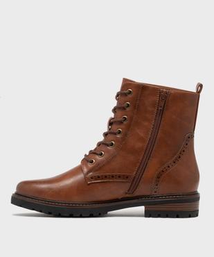 Boots à lacets et zip avec détails perforés femme - Valentina Baldano vue3 - VALENTINA BALDA - GEMO