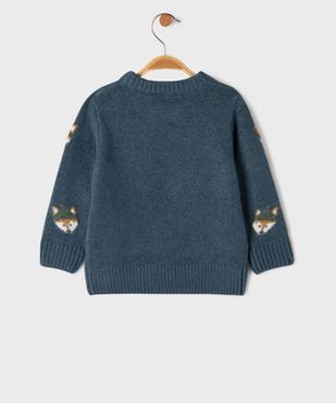 Pull col rond avec motifs renards bébé garçon vue3 - GEMO(BEBE DEBT) - GEMO