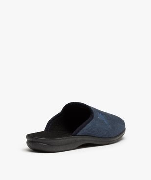 Chaussons mules en velours ras avec broderie homme vue4 - GEMO(HOMWR HOM) - GEMO