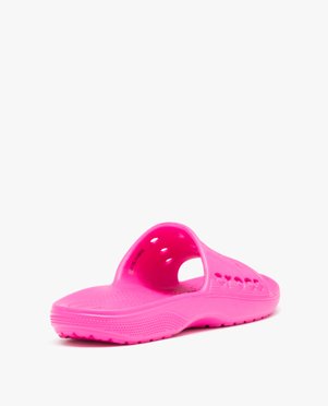 Claquettes femme unies à bride large perforée - Crocs vue4 - CROCS - GEMO