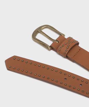 Ceinture lisse à clous et boucle en métal brossé femme vue2 - GEMO (ACCESS) - GEMO