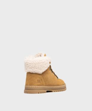 Boots bébé garçon à col fourré et dessus en cuir suédé avec semelle crantée - NA! vue12 - NA! - GEMO