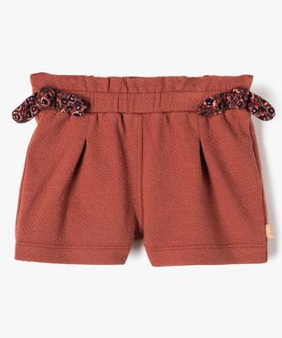 Short bébé fille en maille texturée avec taille élastiquée - LuluCastagnette vue1 - LULUCASTAGNETTE - GEMO