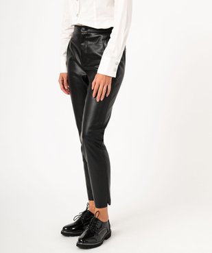 Pantalon en matière synthétique cuir imitation femme vue1 - GEMO(FEMME PAP) - GEMO