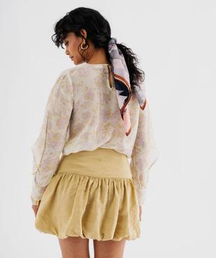 Blouse manches longues en voile fleur femme vue3 - GEMO(FEMME PAP) - GEMO