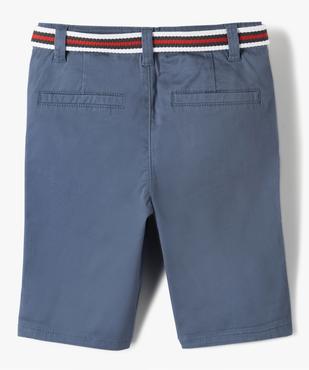 Bermuda en coton avec ceinture tricolore garçon vue4 - GEMO 4G GARCON - GEMO