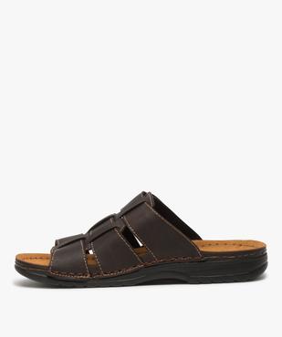 Sandales homme mules à larges brides tressées vue2 - GEMO (CASUAL) - GEMO