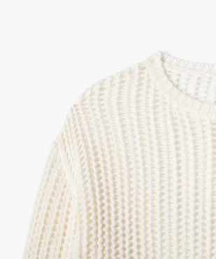 Pull court et loose en large maille ajourée fille vue6 - GEMO 4G FILLE - GEMO