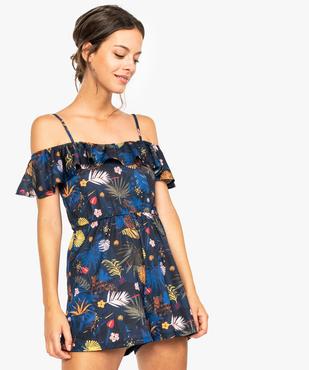 Combi-short fluide avec décolleté volanté vue1 - FOLLOW ME - GEMO