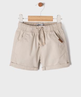 Bermuda en coton avec taille ajustable bébé garçon vue1 - GEMO(BEBE DEBT) - GEMO