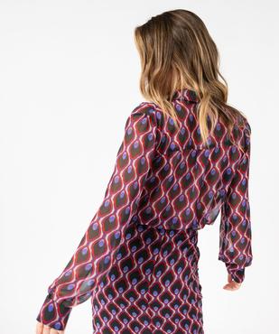 Chemise en voile à motifs graphiques femme vue3 - GEMO(FEMME PAP) - GEMO