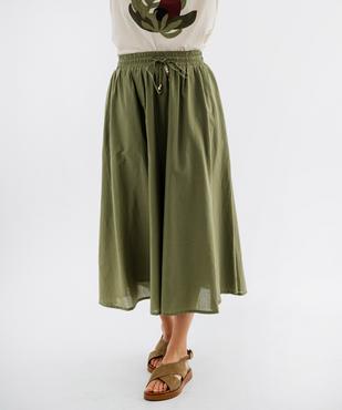 Jupe longue et ample en voile de coton à taille élastiquée femme vue2 - GEMO(FEMME PAP) - GEMO