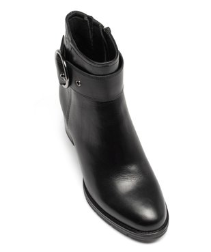 Boots femme à talon carré dessus en cuir uni et à zip - Pierre Cardin D vue5 - PIERRE CARDIN DIFFUSION - GEMO