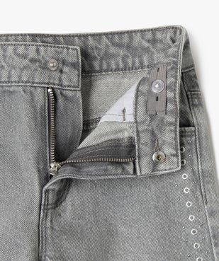 Jean wide leg à clous argentés et taille ajustable fille vue4 - GEMO (ENFANT) - GEMO