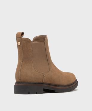 Boots Chelsea en suédine avec semelle crantée femme - LuluCastagnette vue4 - LULUCASTAGNETTE - GEMO